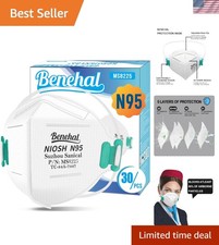 N95 Face Mask,30 Pack NIOSH Certified N95 Disposable Respirator 5-Ply Safety ...