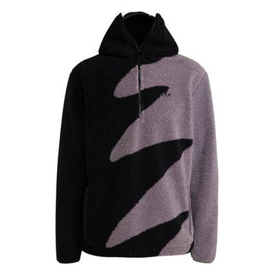 Adidas Premium Fleece ''Black/Trace Gray'' 1/2 Zip Top Hoodie IX7342 Men's Size M