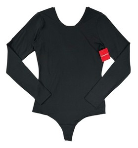 Spanx Scoop Neck Long Sleeve Body Suit Sz M Classic Black 20329R Women’s