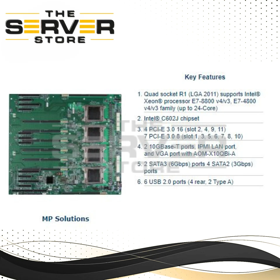 Supermicro Intel Quad LGA2011 DDR4 Server System Motherboard MBD-X10QBi X10QBi - Image 2 of 2