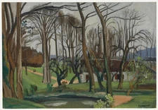 Maurice Mourlot (1906-1983) - 20th Century Oil, A View of the Park