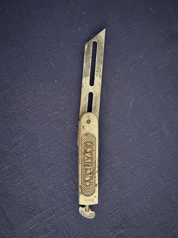 Buscador de ángulo biselado deslizante de metal Stanley vintage cuadrado Patente de EE. UU. 7-14-08 Foto 2 de 4