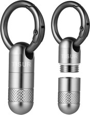 Small Keychain Pill Holder.Titanium Pill Case Waterproof Pill Fob for Travel ...