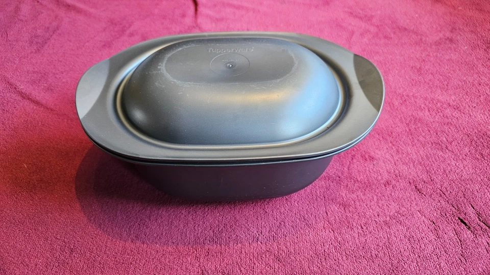 Tupperware Ultra Plus 3,0 L oval Kasserolle Bräter Backform mit Deckel grau H 14 - Bild 2 von 4