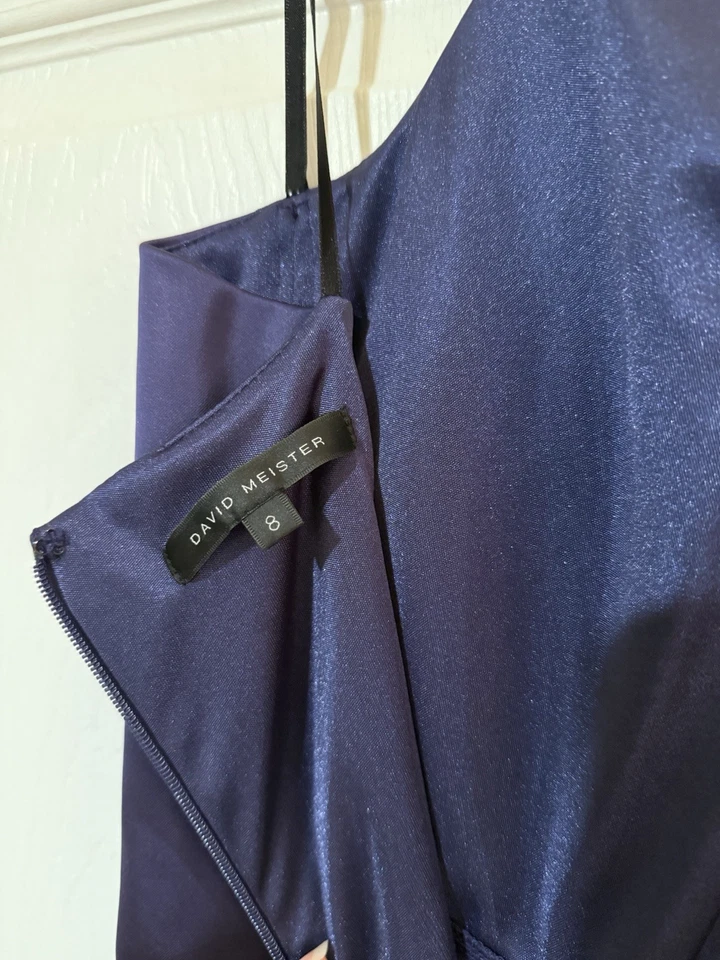 Precioso Vestido Halter Satinado David Meister Talla 8 Nuevo Sin Etiquetas Foto 3 de 4