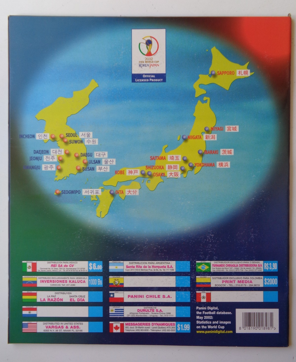 Official Panini KOREA JAPAN 2002 Stickers Album FIFA World Cup NEW