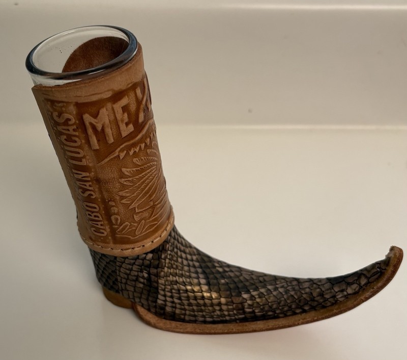 Mexico Snake Leather Glass Leather Cowboy Boot Wrap