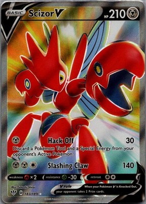 Scizor V (Full Art) Ultra Rare SWSH03: Darkness Ablaze 183/189 NM