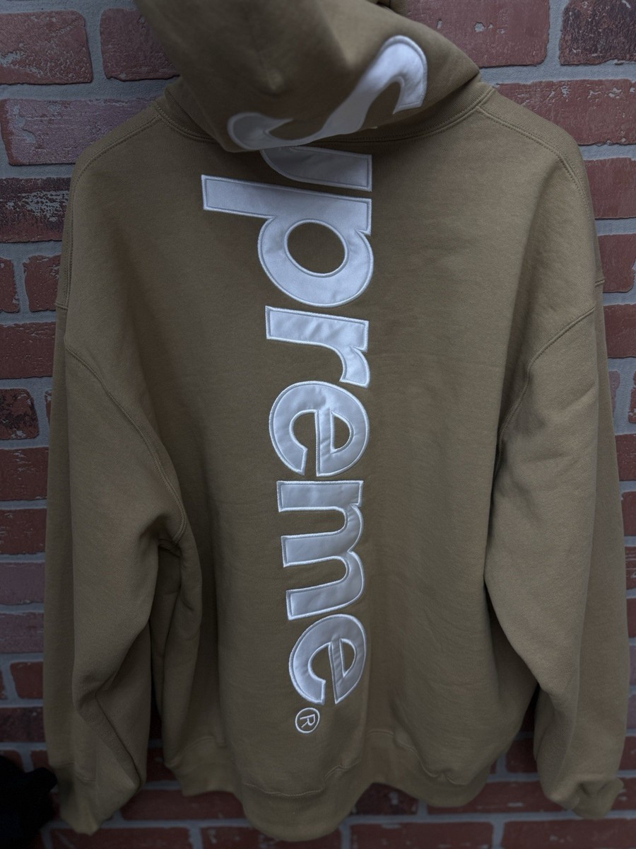Size XL - Supreme Satin Appliqué Hooded Sweatshirt (FW25) Brand