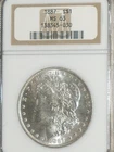 1887-P Morgan Silver Dollar $1 90% Silver NGC MS63 BU/UNC Bright White Nice Coin