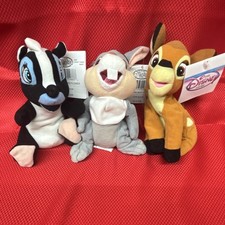 Disney Bambi Beanbag Plush Lot Bambi, Thumper, Flower Set Ages 3 3-4 4-7 Years