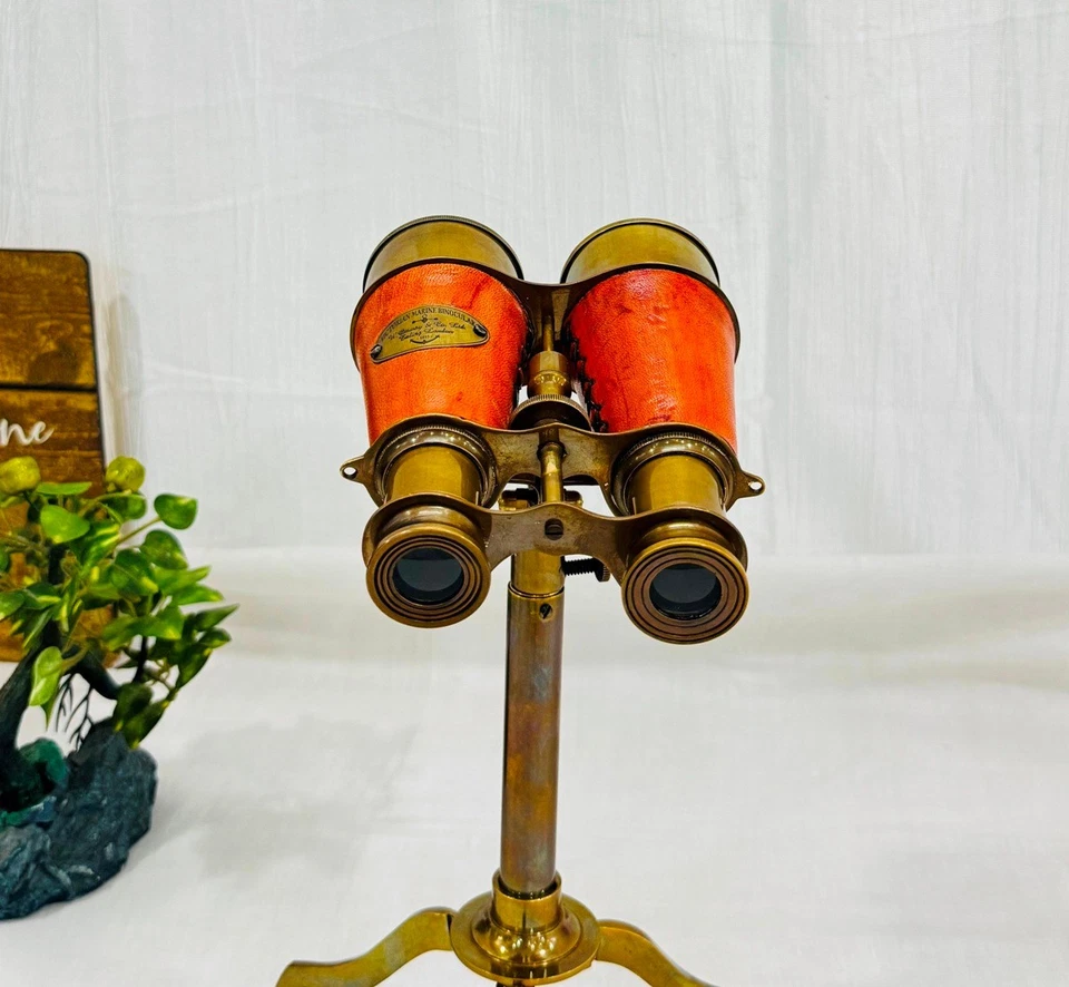 Marine Binocular With Stand Antique Brass Victorian for Collectors, Hiking, Gift - Image 2 of 4