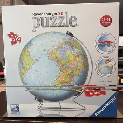 Ravensburger 3D Jigsaw Puzzle;  World Globe with display stand;  540 pieces NIB