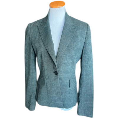 Womens Espirit Collection Charcoal Plaid Chic Dress Jacket Blazer - Sz 8