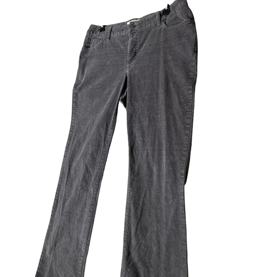 复古 ST JOHNSBAY 12 码灰色直筒秘密纤细靴切灯芯绒 — 第 2/4 张图片