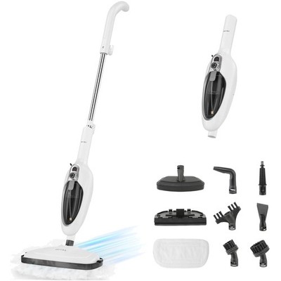10-in-1 Steam Mop - Quick Heat, 300ml Tank, 3 Microfiber Pads Included