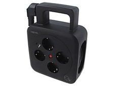 LPS504 Power Strip: Fusing Sockets: 4 230VAC 16A Black 5m LOGILINK