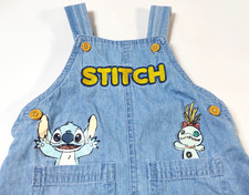 Disney Lilo Stitch Blue BABY Shortall One Pc Outfit Short Overall 3-6 M Months