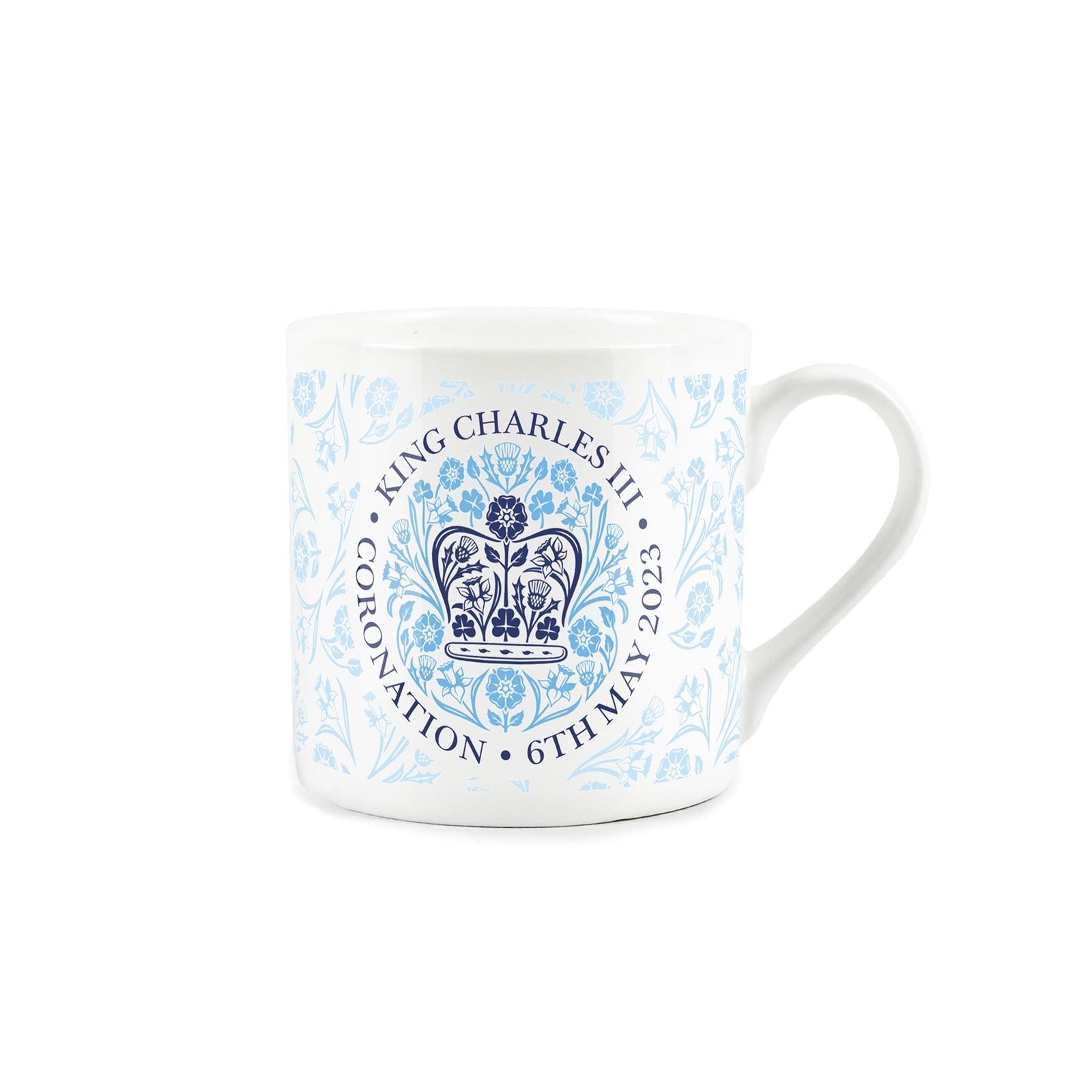 Purely Home Bone China King Charles III Coronation Mug - Blue Official Emblem