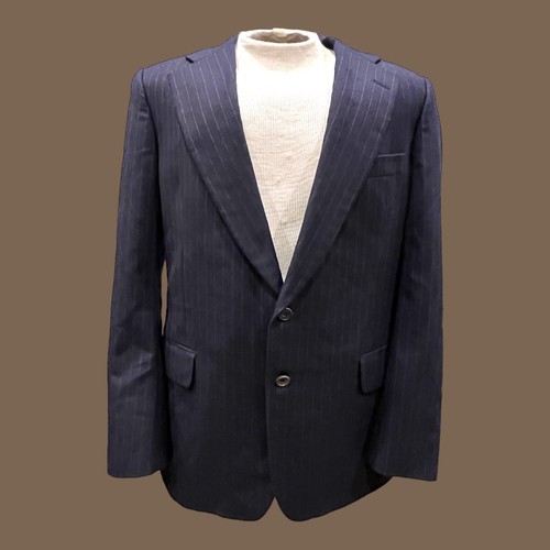 Paul Stuart Mens Blue Wool Sport Coat Blazer Gray Stripe 2 Button Vented Italy - Picture 5 of 24