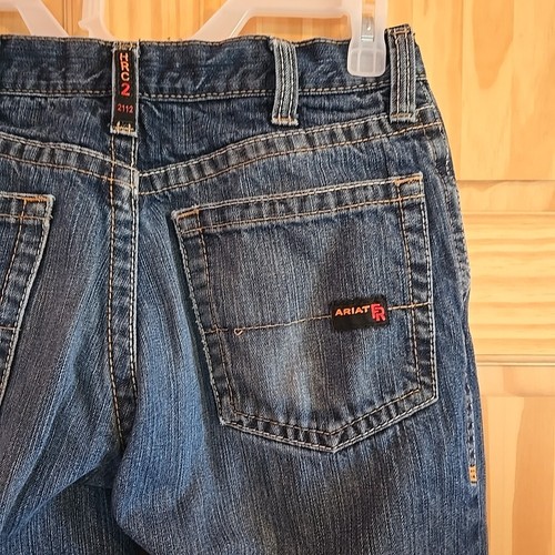 Ariat Jeans Mens FR Low Rise Boot Cut M4 Distressed - Picture 11 of 13