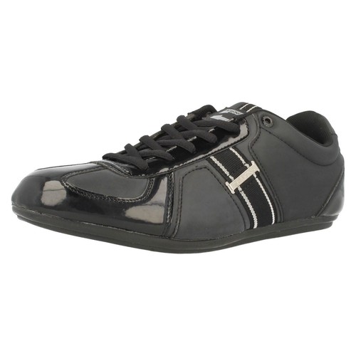 *Sale* Mens Nicholas Deakins Jacksonville Black Pu Lace up Trainer - Picture 1 of 8