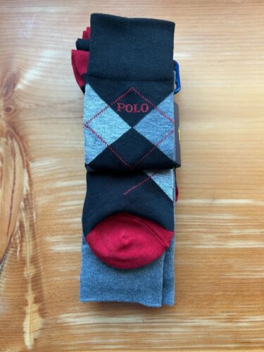 ¡Nuevo! Calcetines de vestir Polo Ralph Lauren 3 pares para hombre 6-12,5 - Argyle y estilos sólidos!! - Imagen 33 de 70