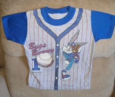 Vintage 90s Bugs Bunny Baseball Tee Shirt Kids Size 4