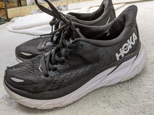 Hoka One One Clifton 8 Womens 6 B Black White Athletic Running Shoes Sneakers - 第 1/12 張圖片