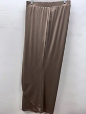 H by Halston Women's Plus Size 2X Jet Set Fly-Away Wide Leg Elastic Pants Beige