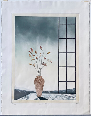 James Cox British ''Flowers II'' Signed Limited Edition 183/200 Aquatint Etching