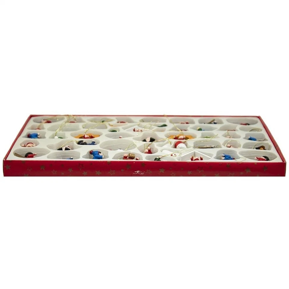 Juego de 48 piezas mini adornos navideños de madera Kurt Adler Petite Treasures Foto 4 de 4