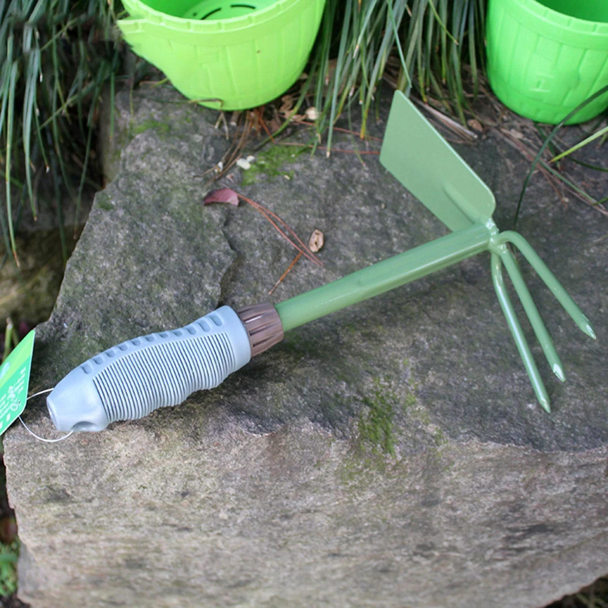 2 in 1 Hoe Lengthening Loosening Soil Hand Tool Dual Use Strong Hoeing Rake
