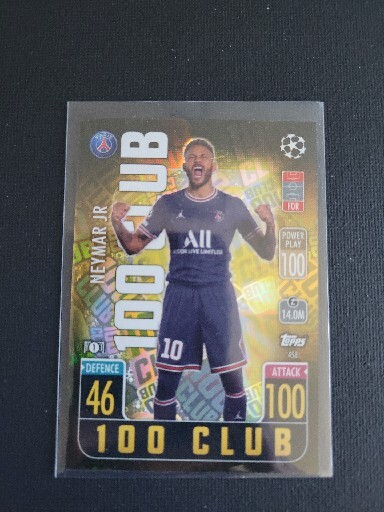 Neymar Jr 2021-22 Topps Match Attax UCL Europa 100 Club #458 Paris St GermainA22