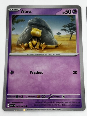 Pokémon 151 - Abra 063 Kadabra 064/165 Alakazam ex SVP 050