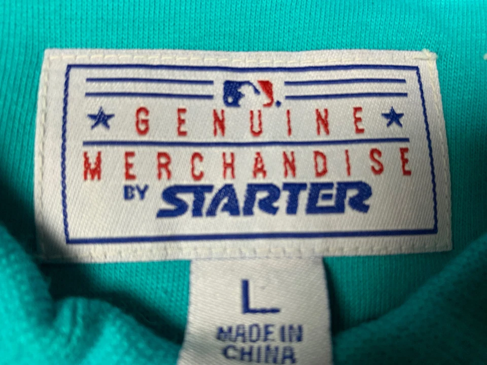 Vtg Florida Marlins Starter Mens Polo Shirt Large Teal C1 - Image 3 of 4