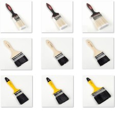 1"- 6" Variety Angle Paint Brushes for Paint Stains Varnishes Glues 1pk 4pk 10pk