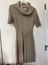 Ann Taylor LOFT Dress Womens Beige Wool Blend Knit Sweater Small Preppy