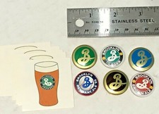 Lot of 6 Brooklyn Brewery Buttons Pins Pin-backs + Temp Tattoos Beer SHIPS FAST