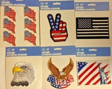 USA Themed Embroidered Fabric Iron-On or Sew-On Appliques Patch EAGLE FLAG PEACE