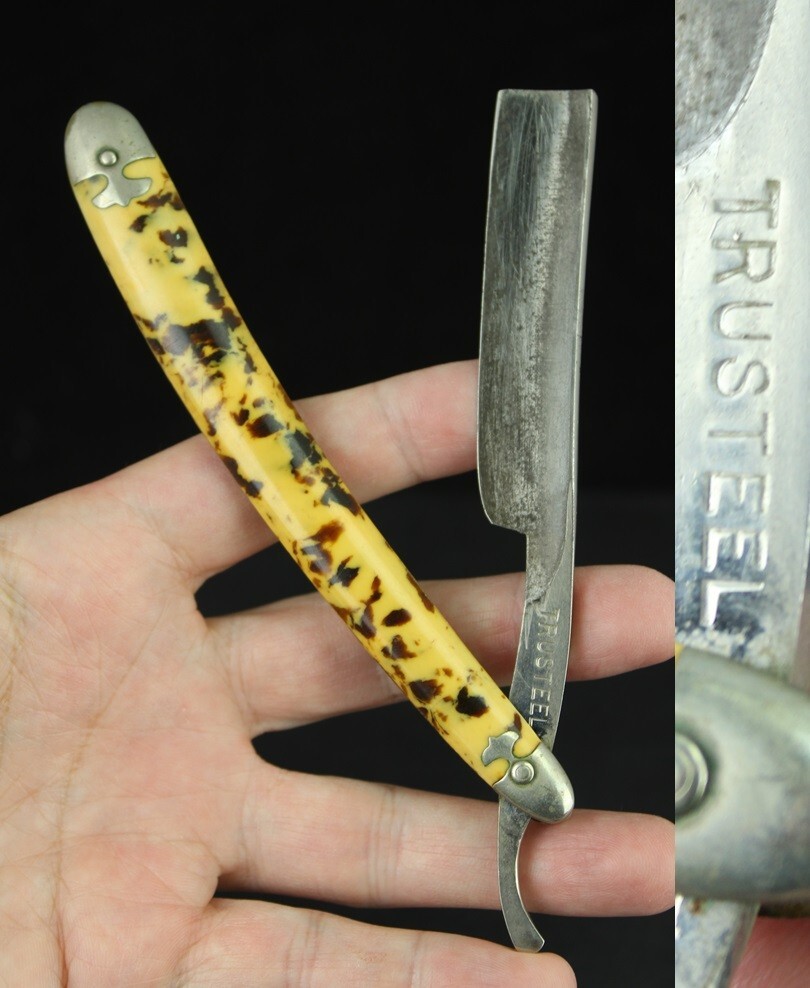 RARE straight edge razor antique 