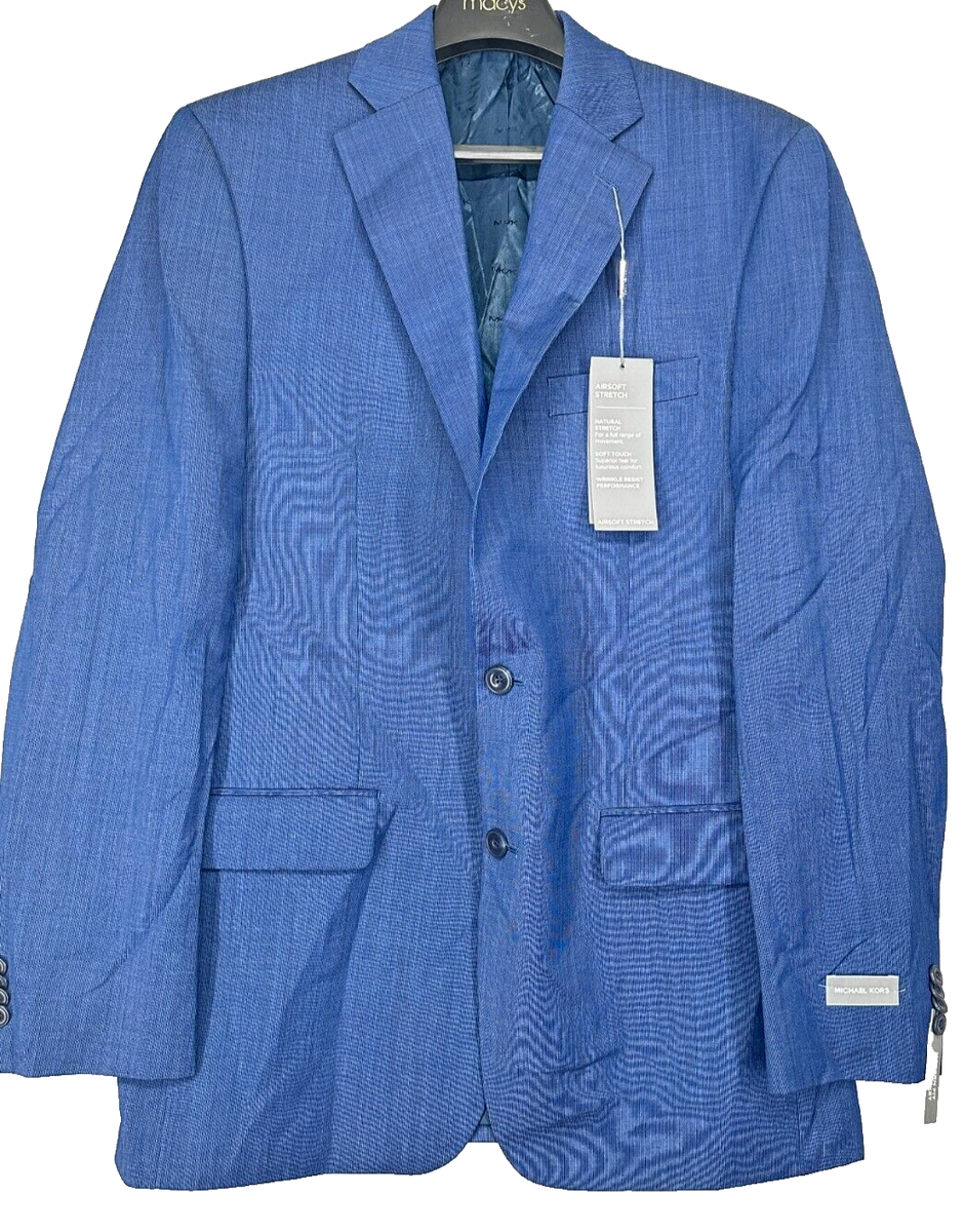 MICHAEL KORS Suit Jacket Men's Size 40L Blue Tic Modern Fit