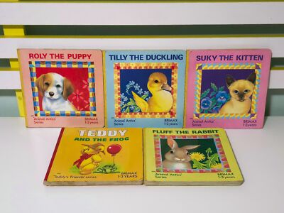 Lot of 5x BRIMAX Animal Antics Series Board Books: Fluff the Rabbit & More!