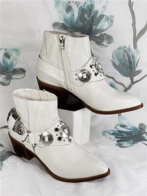 Carlos by Carlos Santana Marlene Leather Western Boots White