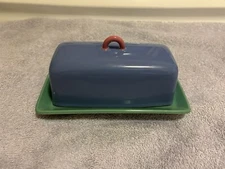 Vintage Lindt Stymeist Colorways Covered 1/4 Lb Butter Plate