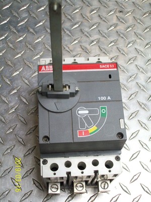 ABB SACE S3 S3N 100A 100 AMP 3P 600V BREAKER DISCONNECT w SHAFT