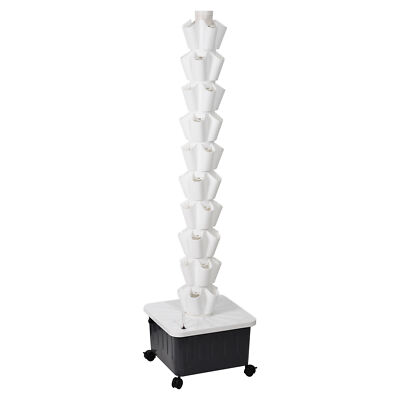 Vertical Hydroponic Garden Tower System Aeroponics Home Grow Kit 10 Layer 50Pots