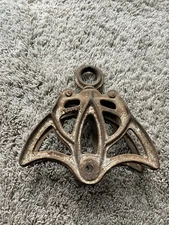 Antique Vintage Cast Iron Barn Pulley 138R 138L - Primative, Rustic W24