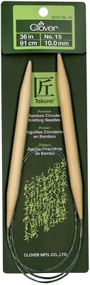 Clover Takumi Bamboo Circular Knitting Needles 36''-Size 15/10mm