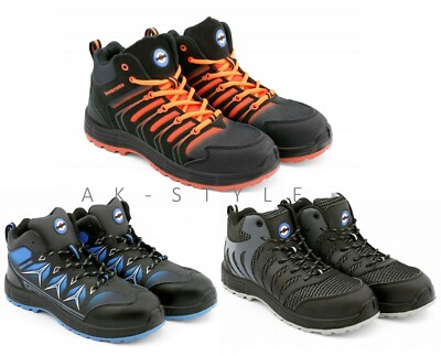Mens Safety Lambretta Work Boots Trainers Steel Toe Cap Hi-Top